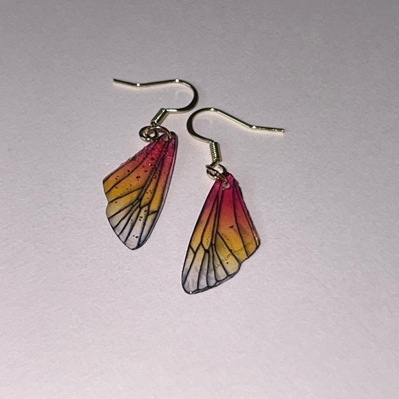 Pink and yellow earrings for women. - Picture 3 of 4